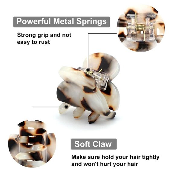 Acrylic Hair Clips Tortoise Leopard 12 Pcs Mini Claws Barrettes for Women Girls